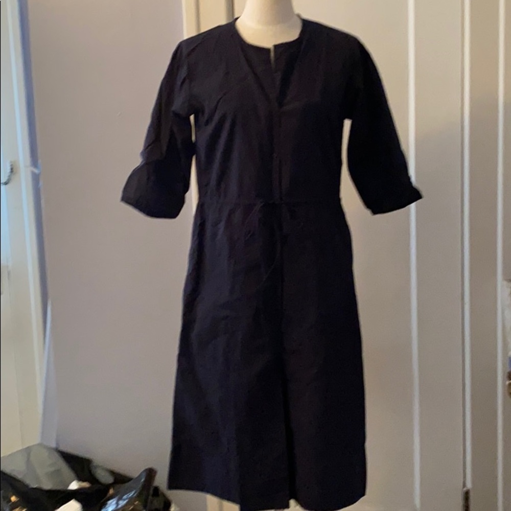 GAP medium midi tie waist shirt dress w slip